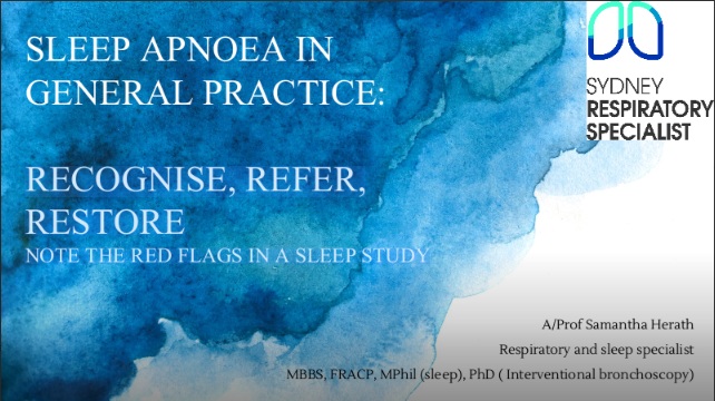 SLEEP APNOEA IN GENERAL PRACTICe